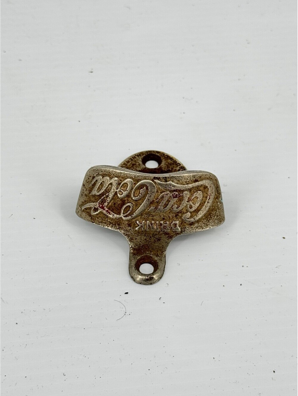 Vintage Coca-Cola Wall Mount Bottle Opener Cast Metal Rustic Coke